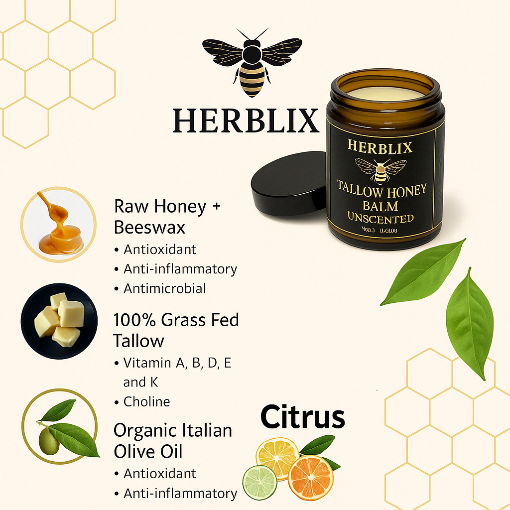 Herblix™ Beef Tallow Balm with Manuka Honey
