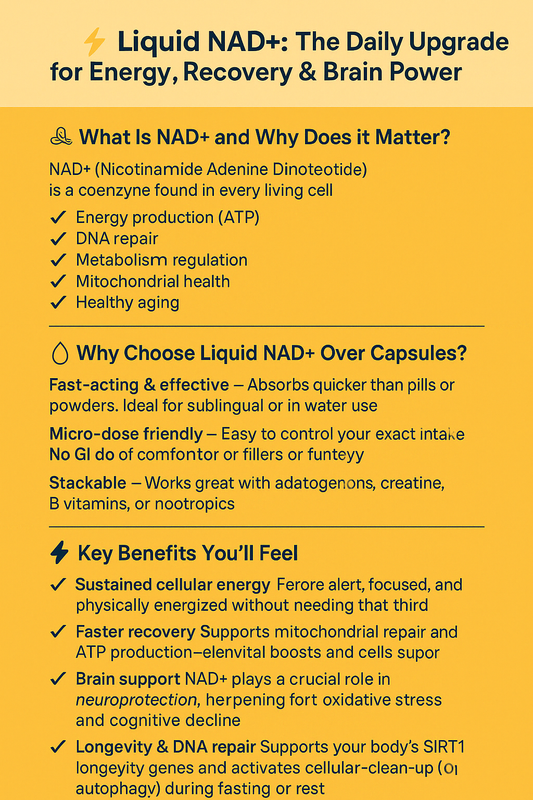 Liquid NAD+: The Daily Upgrade for Energy, Recovery & Brain Power