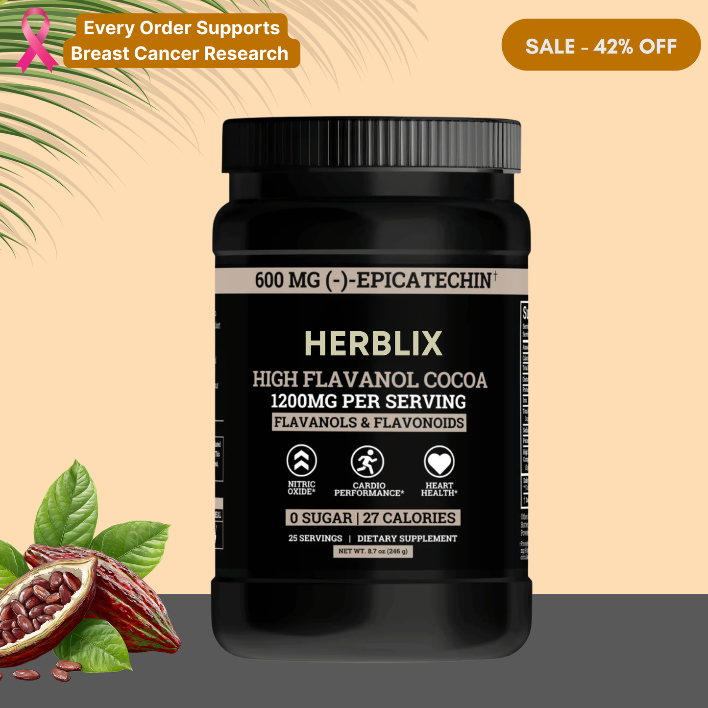 Herblix™ High Flavanol Cocoa Powder – 1200mg