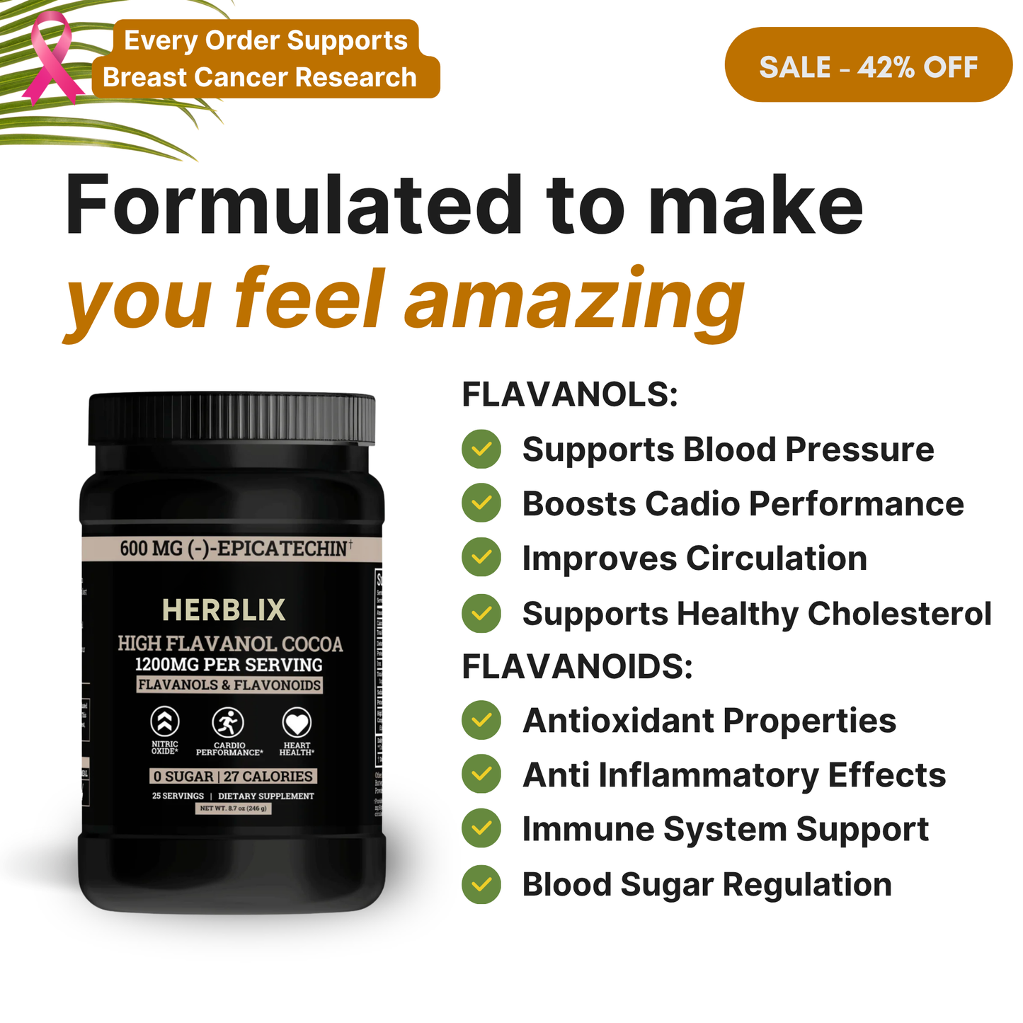 Herblix™ High Flavanol Cocoa Powder – 1200mg