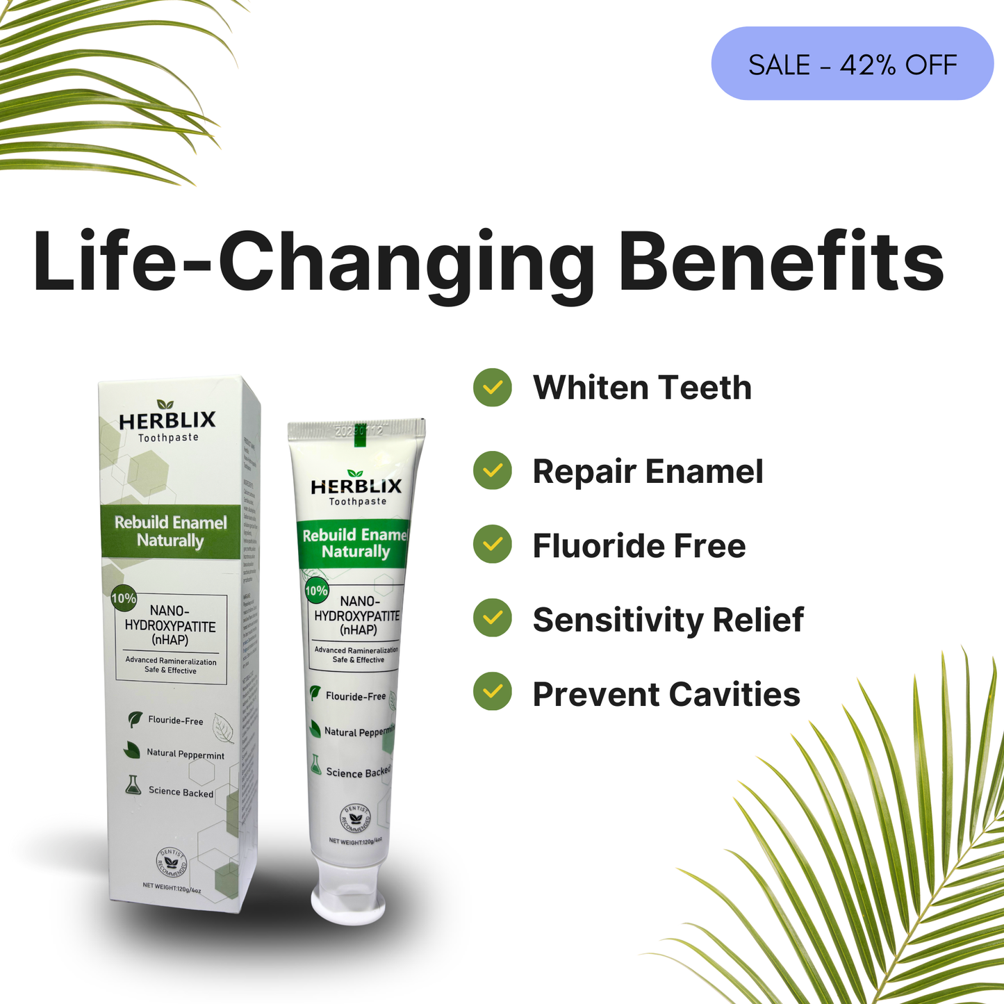 Pasta dental con hidroxiapatita sin flúor Herblix™