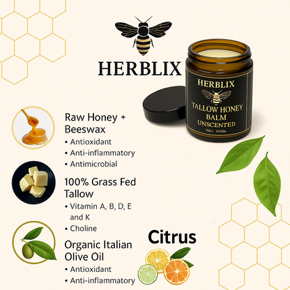 Herblix™ Beef Tallow Balm with Manuka Honey